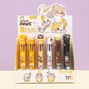 Авторучка шар 0,7мм 8 в 1 Cat Paw с декор элементом 5071402