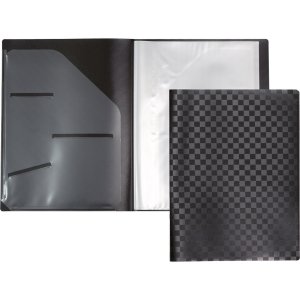 Папка 20 файлов A4 TOTAL BLACK A4 400 мкм фактура шахмат 3100300