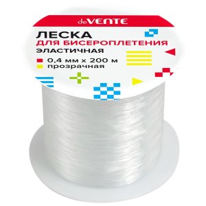 Леска для бисероплетения Elastic Line 0,4ммx200м эластичная прозрачная на катушке 8001398