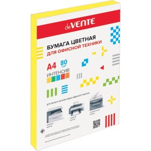 Бумага цветная офисная 100л 80 г/м² интенсив желтый 2072213