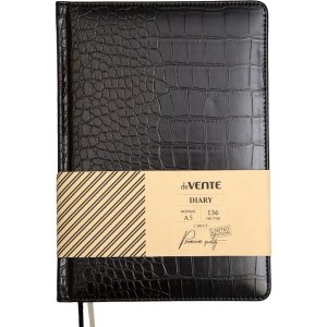 Ежедневник 272стр недатир А5 Belcanto A5 кремовая бумага 70г/м² Черный Кожзам 2234501