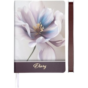 Ежедневник 272стр недатир A5 Greta 70г/м² с бежево- бруснич цветком Кожзам 2234597