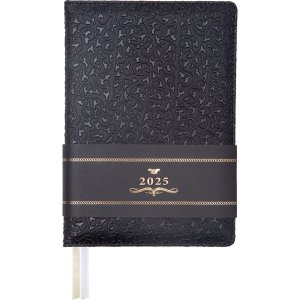 Ежедневник 272стр недатир А5 Arcadia 70г/м² Черный с бронз паттерном Кожзам 2234580