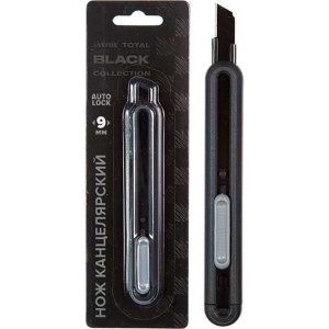 Нож канцелярский 09мм TOTAL BLACK 4090404