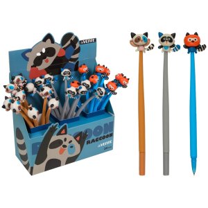 Ручка шар 0,7мм Синяя Racoon силиконовая подарочная 5073462