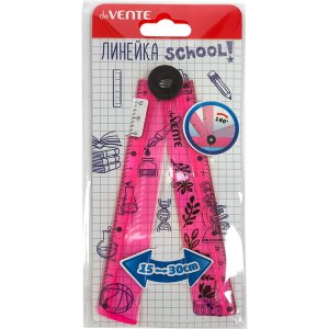 Линейка пластик 30см складная Розовая 5091428