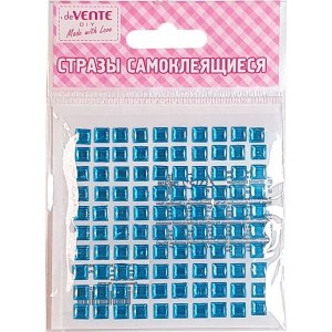 Стразы самоклеящиеся 8мм 90x90мм Star акрил голубые 100шт 8002007