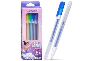 Набор ручек гелевых  6цв Ballet Academy с блестками прозрачно-мат корп 5051527