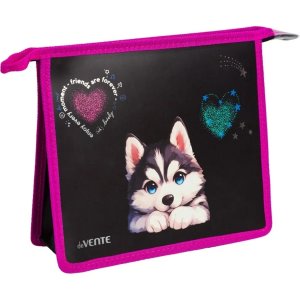 Папка для тетр на молнии А5 Cute Husky с текстильным расширением 80мм 8056555