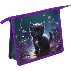 Папка для тетр на молнии А5 3D Beautiful Cat с текстильным расширением 80мм 8056568