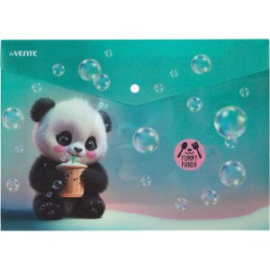 Папка конверт на кнопке А4 Yummy Panda 330x235 мм 180 мкм матовая полупрозрачная 3079561