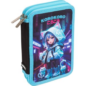 Пенал 2 отд Korokoro 21x14x5,2 см прямоугольный для 44 предметов 7012503