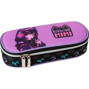 Пенал 1 отд Kawaii Mimi 21x8x5 см овальный для 50 предметов 7023518