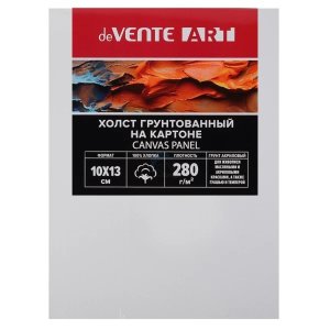 Холст на картоне 10x13 см грунт ART 100% хлопок 280 г/м мелкое зерно белый 8150427