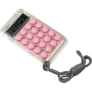 Калькулятор на шнурке Transparent 55x85x10 мм 8 разрядный полупрозрачный розовый 4030413