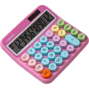 Калькулятор настольный  DD-2 150x145x35 мм 12 разрядный двойное питание розовый 4031406
