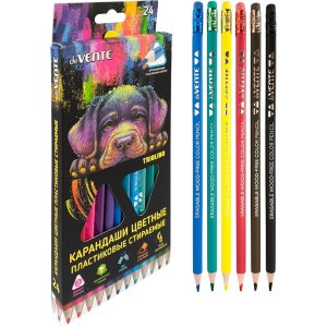Карандаши 24цв пластик стираемые Triolino Erase 5024550