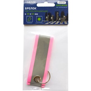 Брелок тканевый SAFE MODE Tape 30x85мм световозвращ белый на ленте 9082403