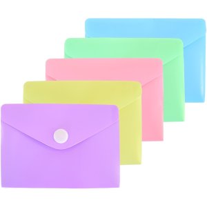 Папка конверт на кнопке A7 Pastel 180мкм непрозр 5 пастель цв 3071346