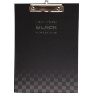 Клипборд A4 TOTAL BLACK 225x315 мм картон толщина 2мм мат черная с диз 3034326