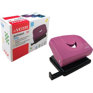 Дырокол 20л Trend пластик с линейкой брусничный 4020508