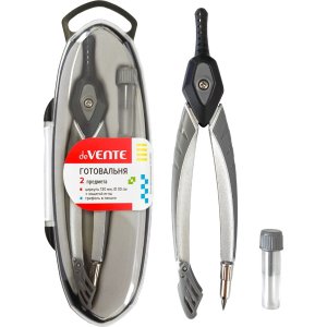 Готовальня 02 предмета в пластиковом футляре с черным ложементом 5093501