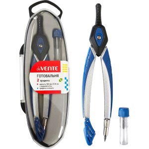 Готовальня 02 предмета в пластиковом футляре с черным ложементом 5093502