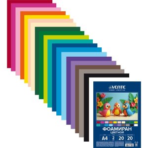Фоамиран цветной A4 HOBBY CREATIVE 20 цв 20 л толщина 1 мм 8112411