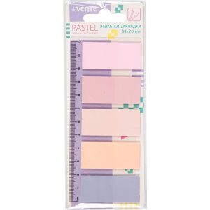 Набор самокл этикеток-закладок Pastel пластик полупрозр 44x20 мм 5x20л 2011453