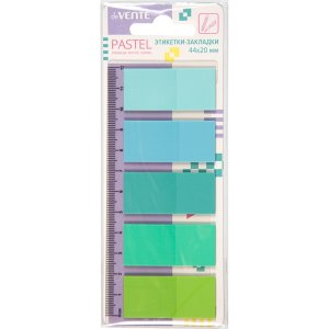 Набор самокл этикеток-закладок Pastel пластик полупрозр 44x20 мм 5x20л 2011454