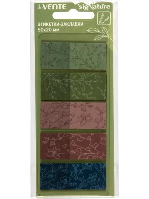 Набор самокл этикеток-закладок sigNATURE пластик с дизайном 50x20 мм 5x20л 2011503