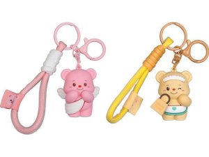 Брелок Angel Pet с металлическим кольцом с карабином с петлёй текстиль ассорти 2 дизай 9020503