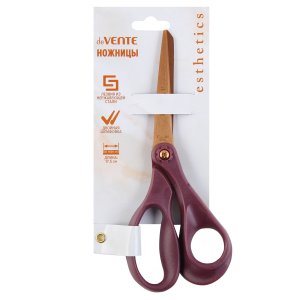 Ножницы 17,5 см Esthetics  Бургунди кольца эргономичной формы из пластика 4091503