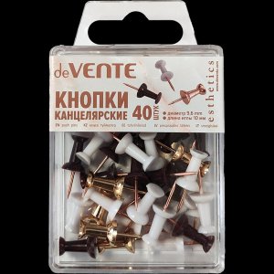 Кнопки канцелярские Esthetics 9,6 мм цвета розовое золото 40шт 4132515