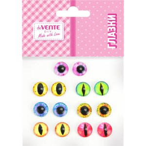 Глазки декоративные Animal Eyes14 шт стеклянные ассорти цветов диаметр 12 мм 8001580