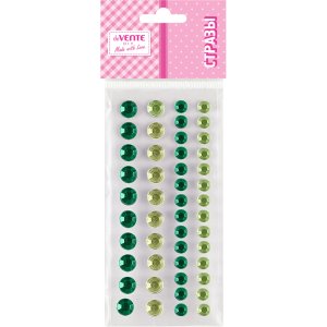 Стразы акриловые самоклеящиеся Two Tone Rhinestones 48 шт темно-зеленые и светло-зел 8002588