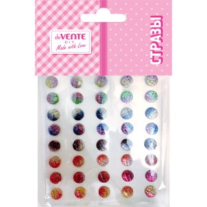 Стразы акриловые самоклеящиеся Glitter Bubble 40 шт 10 мм радужные с глиттером 8002597