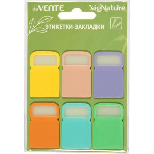 Набор самокл этикеток-закладок sigNATURE пластик полупрозрачные 24x38 мм, 6x10л 2011506