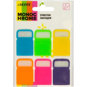 Набор самокл этикеток-закладок MonoChrome пластик полупрозрачные 24x38 мм, 6x10л 2011507