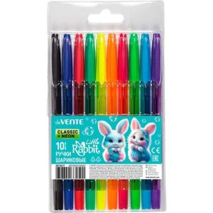 Набор ручек шар 10цв 0,7 мм Little Rabbit с полупрозрачным корпусом 5073617