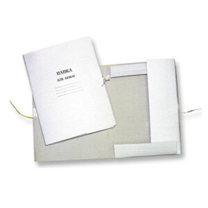 Папка для бумаг с завязками A4 картон немелован белая 290 г/м² 3077409