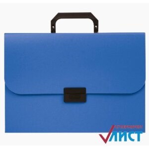 Портфель для документов на замке A4 6 отд  пласт 700мкм фактура песок непр Синий 3073703