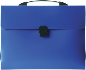 Портфель на замке пластик 750 мкм для документов A4 1 отд непрозрачный синий 3073400