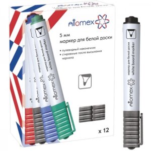 Маркер для белой доски 5мм Черный пулевидный наконечник круглый корпус 5040602