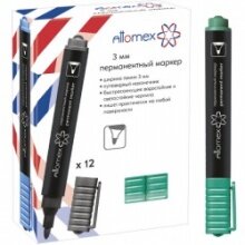 Маркер перман 3мм Зеленый пулевидный круглый корпус 5043503