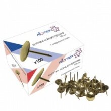 Кнопки канцелярские 9,5мм омедненные 100шт 4132300