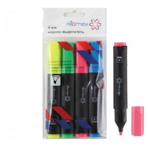 Набор текстовыделителей 4шт желт зел гол роз скош 5045401