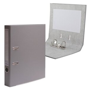 Папка регистратор 50мм PP металл окантовка Серая 3093302