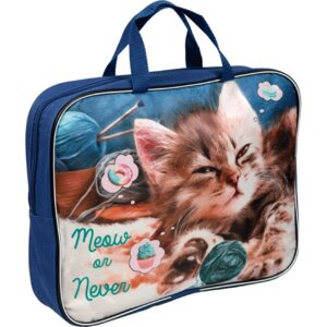 Папка для тетр с ручками A4 Meow с текстиль расшир 3075200