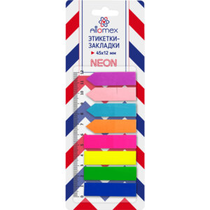 Набор закладок самокл 45x12мм 8x25л пласт полупрозр 2011201